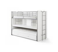 Lit superposé 3 places 90x200 cm bois blanc Bonny