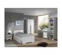Chambre enfant 7 pièces bois hêtre blanc mat London 90x200 cm