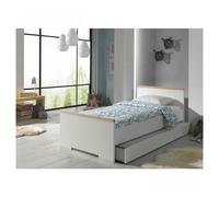 Lit gigogne 90x200 cm bois hêtre blanc mat London