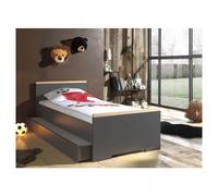Vipack London Lit Gris 90x200cm + Lit Gigogne