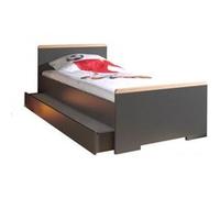 Vipack LONDON Lit Gris 90x200cm + lit gigogne Gris G