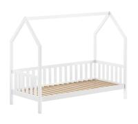Vipack Maison-lit Home - 90x200cm - avec barrière - Bois de pin Blanc