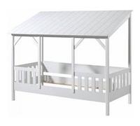 Lit enfant Vipack MALIA Lit cabane 90x200cm avec toit blanc
