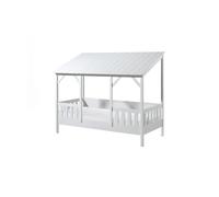Vipack Malia Lit Cabane 90x200cm Avec Toit Blanc + Sommier + Matelas