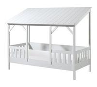 Vipack Malia Lit Cabane 90x200cm Avec Toit Blanc + Sommier + Matelas