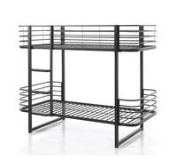 Vipack Lit superposé Oscar Enfant 90 x 200 cm Noir