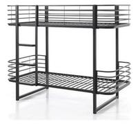 Vipack Lit superposé Oscar Enfant 90 x 200 cm Noir