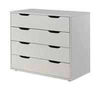 Vipack Pino Commode 4 Tiroirs MDF Blanc 85,5 x 43 x 72 cm
