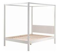 Vipack PINO Lit a baldaquin avec sommier a lattes 140x200 cm Blanc Blanc G