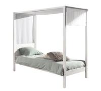 Vipack Pino Lit Banquette Blanc Avec Sommier + Ciel De Lit