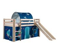 Vipack Pino Lit Compact Avec Toboggan + Rideau De Lit Astro + Tunnel De Lit Astro