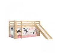 Vipack pino lit compact avec toboggan pin princesse