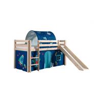 Vipack Pino Lit Compact Avec Toboggan + Rideau De Lit Astro + Tunnel De Lit Astro