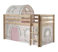 Vipack Pino Lit Compact Pin Massif Naturel 209 X 105 X 114 Cm + Tunnel Et Rideau De Lit Birdy