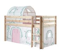 Vipack Pino Lit Compact Pin Massif Naturel 209 X 105 X 114 Cm + Tunnel Et Rideau De Lit Birdy