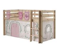 Vipack Pino Lit Compact Pin Massif Naturel + Rideau De Lit Birdy + 3 Pochettes Birdy