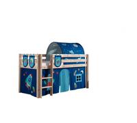 Vipack Pino Lit Compact Pin Massif Naturel + Space Rideau Et Tunnel De Lit + 3 Pochettes