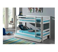 Vipack - PINO Lit enfant superposé 90x200 cm + lit gigogne - Blanc