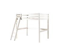 Lit mezzanine en pin massif 140x200 cm CED Couleur : Blanc