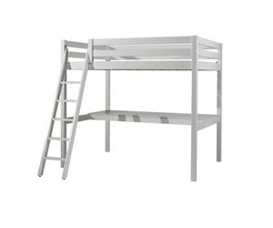 Vipack pino lit mezzanine 140x200 blanc + plan de travail