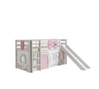 Vipack pino lit mezzanine avec toboggan + birdy rideau de lit et 3 pochettes