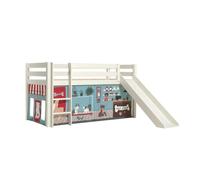 Vipack Lit enfant surélevé Pino Pet Shop 90x200 cm blanc