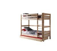 PINO Lit Superposé Pin Massif Bois Nature + Lit gigogne