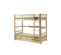 Vipack pino lit superposé pin massif + lot de 2 tiroirs