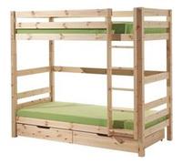 Vipack pino lit superposé pin massif + lot de 2 tiroirs