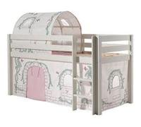 Vipack PINO Lit sureleve en pin massif 90x200cm avec sommier Blanc Birdy Blanc G
