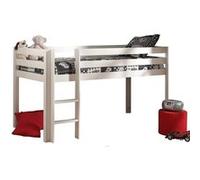 Vipack PINO Lit sureleve en pin massif 90x200cm avec sommier Blanc Blanc G