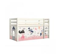 Vipack pino lit sureleve en pin massif avec sommier blanc princesse