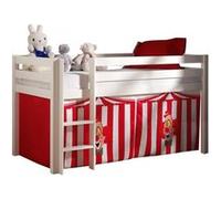 Vipack Pino Lit Sureleve En Pin Massif Avec Sommier Blanc + Rideau De Lit Chucky