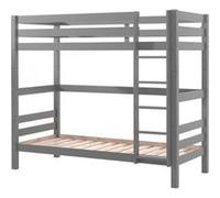 Vipack PINO Lits superposés pin massif gris 209x105x182cm + Lit gigogne Gris G