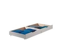Lot de 2 Tiroirs de Lit "Pino" 90x200cm Blanc
