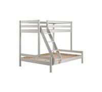 Vipack Lit de famille combiné Pino Martin 3 couchages pin massif Blanc