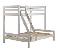 Vipack Lit de famille combiné Pino Martin 3 couchages pin massif Blanc
