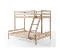 Vipack Lit superposé triple Pino 3 couchages bois massif 140x200 cm