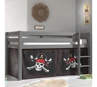 Vipack Housse Pirate tissu noir pour lit mezzanine
