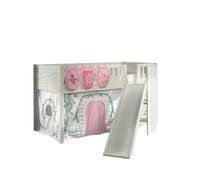 Vipack Scott Lit Mezzanine Toboggan et Rideau Birdy Ses 3 Sacs Rangement Assortis