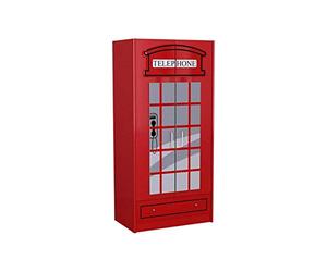 Vipack SCWRLB London Bus Armoire avec 2 Portes MDF Rouge 90 x 56 x 190 cm