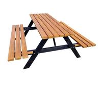 Vipack Sens-Line - Table de Pique-Nique Jacky avec sièges pliants 180 cm - pin/Noir