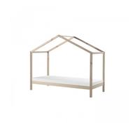 Vipack Pack Lit enfant cabane Dallas III 90x200 cm Naturel + Matelas Basic Cool ép. 10 cm