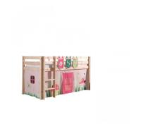 Vipack Pino Lit Compact Pin Massif Naturel + Rideau De Lit Spring + 3 Pochettes Spring