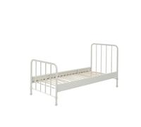 Vipack Lit Simple En Mtal Blanc Mat Bronxx 90x200cm
