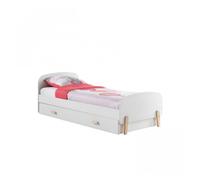 Lit Enfant avec Tiroir "Kiddy" 90x200cm Blanc & Naturel