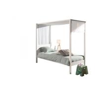 Vipack Pino Lit Banquette Blanc Avec Sommier + Ciel De Lit