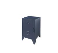 Vipack Chevet Bronxx en métal – Bleu denim mat – 40 x 60,5 cm – 1 porte, 1 étagère