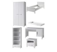 Vipack Erik Lit Simple + Lit Gigogne + Armoire + Bureau + Table De Chevet + Bibliothque Multicolore