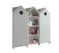Vipack Casami Armoire 1 Porte Gris + Armoire Ouverte + Armoire 1 Porte Menthe